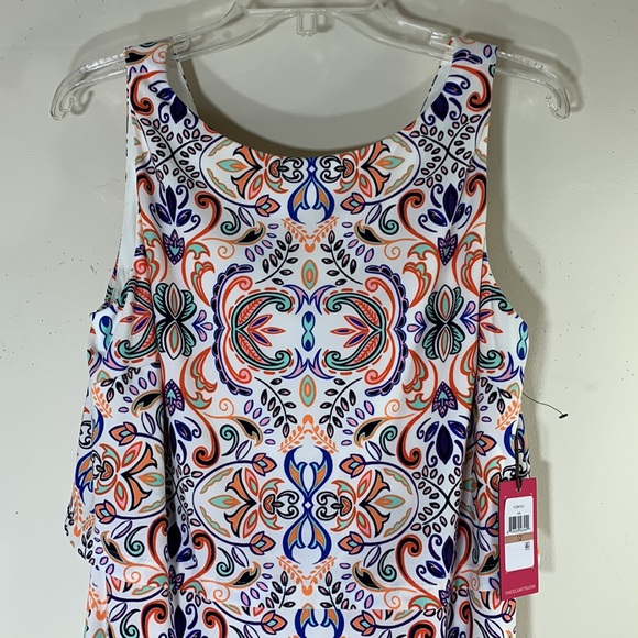 NWT. Vince Camuto Floral Sleeveless Shift Dress Size-12. - Picture 3 of 10